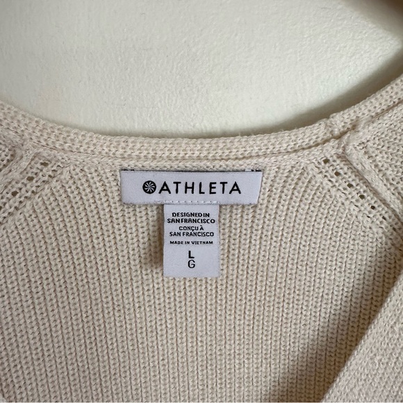 Athleta Hanover Extra Fine Merino Wool Blend Neutral Sweater Size Large - Picture 5 of 15